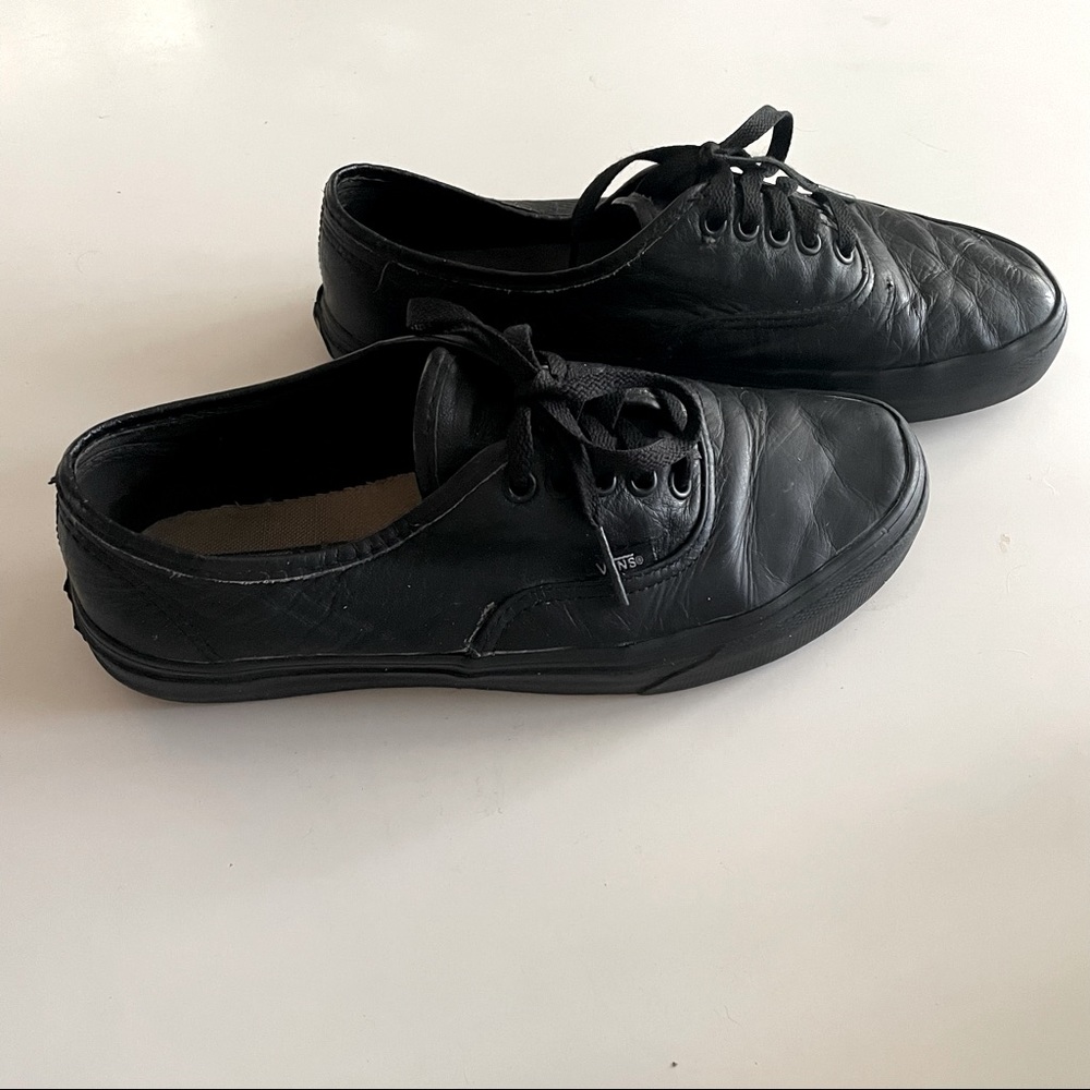 Black leather Vans - 8 M/9.5 W